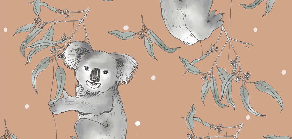 Koala and Eucalyptus Baby